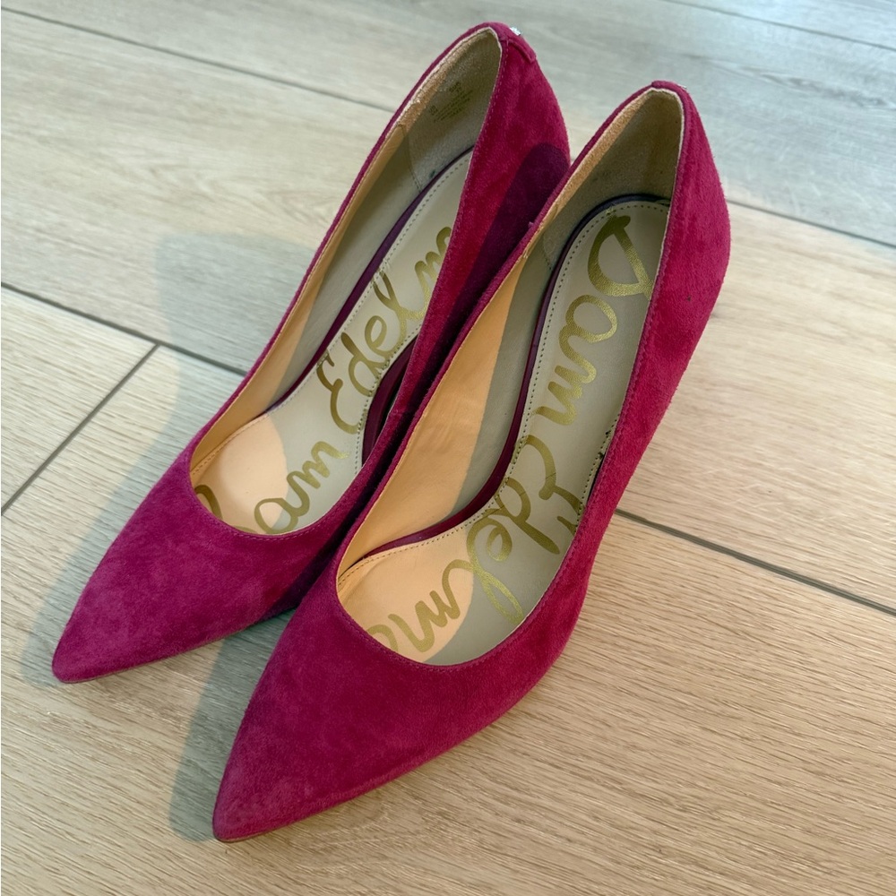 Sam Edelman Women's Fuchsia Suede Heels